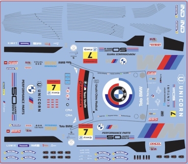 Decal BMW M4 GT3  Super GT Series 2022 #7 BMW Team Studie x CSL